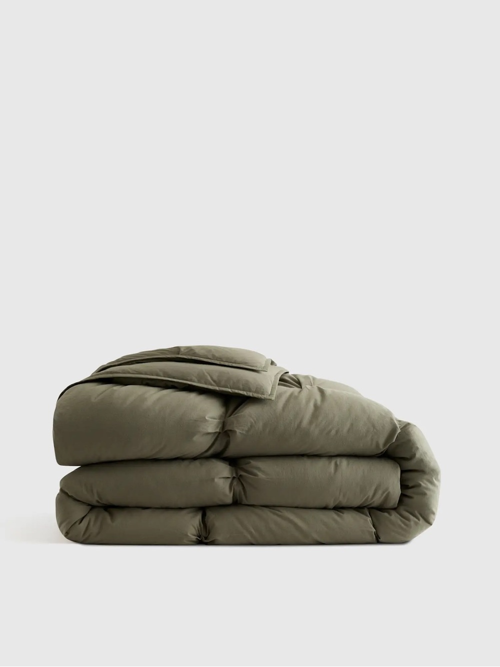 Quince BRAND NEW King / California King Cotton Pintuck Comforter OLIVE $175 LUXE